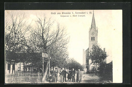 AK Glienicke B. Hermsdorf, Restaurant Von Adold Trampel, Kirche - Glienicke