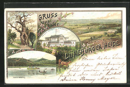 Lithographie Fallingbostel, Hotel Achterberg, Teich - Fallingbostel