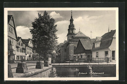 AK Erbach I. O., Fluss Mit Brücke Und Kirche - Erbach