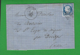 LETTRE FRANCE N° 60 Obl GC 3955 THOUARS - 1849-1876: Periodo Classico