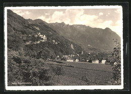 AK Vaduz, Panorama Mit Gebirgswand - Liechtenstein