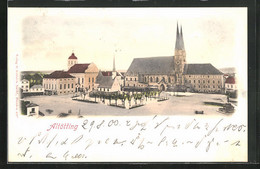 AK Altötting, Ortspartie Mit Kirche - Altötting