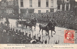 Delcampe - CPA BELGIQUE BELGIUM BRUXELLES VISITE DE LL MM IMPERIALES EMPEREUR ALLEMAGNE 1910 DOS DIVISE  ECRIT - Feiern, Ereignisse