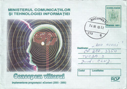 A9727- MINISTRY OF COMMUNICATIONS AND INFORMATION TECHNOLOGY - ECONTENT PROGRAMM 2003-2005 ROMANIA COVER STATIONERY - Telecom