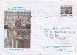 A9728- ROMANIAN REVOLUTION DECEMBER 1989, CLUJ 1999 SENT TO TURDA, ROMANIA COVER STATIONERY - Altri & Non Classificati