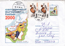 A9729- UEFA CHAMPIONSHIP EURO 2000, THE NETHERLANDS-BELGIUM MATCH, FOOTBALL CHAMPIONSHIP, ROMANIA COVER STATIONERY - Fußball-Europameisterschaft (UEFA)