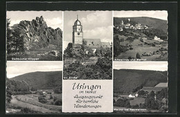 AK Usingen / Taunus, Eschbacher Klippen, Ev. Kirche, Verschiedene Tal-Ansichten - Usingen