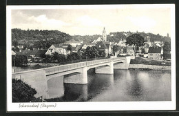 AK Schwandorf /Bayern, Flusspartie Gegen Zentrum - Schwandorf