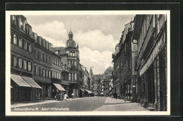 AK Schweinfurt A. M., Strasse Mit Geschäften - Schweinfurt