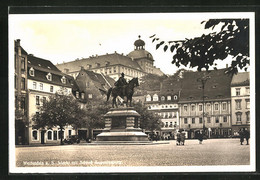 AK Weissenfels A. S., Schloss Augustusburg & Hotel Sächsischer Hof Am Markt Mit Denkmal - Weissenfels