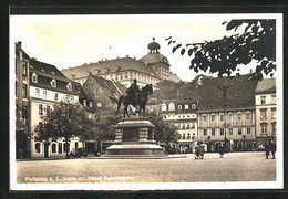 AK Weissenfels A. S., Schloss Augustusburg Und Hotel Sächsischer Hof Am Markt Mit Denkmal - Weissenfels