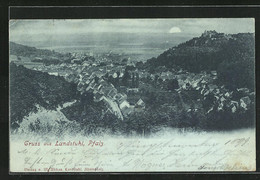 Mondschein-AK Landstuhl /Pfalz, Ortsansicht Aus Der Vogelschau - Landstuhl