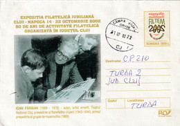 A9757- IOAN FARAIAN - FAMOUS ACTOR THE PRESIDENT OF THE CLUJIAN PHILATELISTS,CAMPIA TURZII 2003 ROMANIA COVER STATIONERY - Acteurs