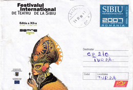 A9760- INTERNATIONAL THEATRE FESTIVAL SIBIU 2005, EUROPEAN CAPITAL OF CULTURE, VALCELE 2006 ROMANIA COVER STATIONERY - Théâtre