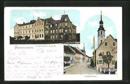 AK Elsterwerda, Präparanden-Anstalt, Hauptstrasse Mit Kirche - Elsterwerda