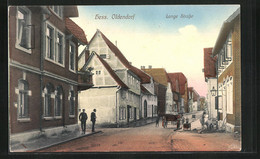 AK Hess. Oldendorf, Lange Strasse Mit Gasthaus Und Bauarbeitern - Hessisch-Oldendorf