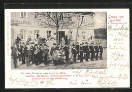 AK Burkau, Gasthaus Zum Heiteren Blick, Reveille An Königs Geburtstag - Burkau