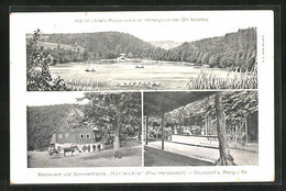 AK Chursdorf B. Penig I. Sa., Restaurant Höllmühle, Garten, Panorama Im Hintergrund Der Ort Amerika - Penig