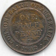 One Half Penny Cuivre Australie 1932 - ½ Penny