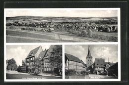 AK Duderstadt, Alte Bürgerhäuser Am Markt, Kirche - Duderstadt