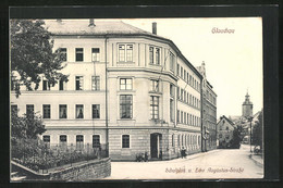 AK Glauchau, Schulplatz Und Ecke Augustus-Strasse - Glauchau