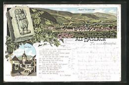 Lithographie Alt-Haslach I. Kinzigthal, Ober-Thor, Ortsansicht - Haslach