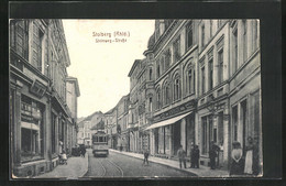 AK Stolberg /Rhld., Steinweg-Strasse Mit Strassenbahn - Stolberg