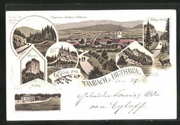 Lithographie Tambach /Dietharz, Ortsansicht, Napoleonstein - Tambach-Dietharz