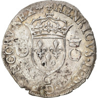 Monnaie, France, Henri II, Douzain Aux Croissants, 1557, Poitiers, TTB, Billon - 1547-1559 Hendrik II