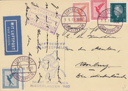 Zeppelin - 1930 - Allemagne - Carte Postal Du 11/11/1930 - Vers Pays-Bas - Zeppelines