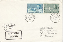 British Antarctic Territorry (BAT) 1971 Cover Ca Adelaide Island 14 FE 71 (52789) Signature - Storia Postale