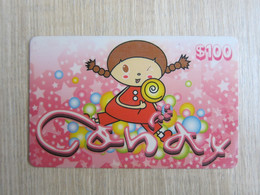 Candy Prepaid Phonecard, Girl With Candy,used - Hongkong