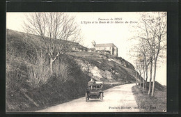 CPA St-Martin-du-Tertre, L`Eglise Et La Route - Saint Martin Du Tertre