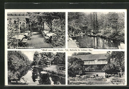 AK Bellwitz B. Löbau /Sa., Restaurant Gemauerte Mühle, Gesellschaftsgarten, Gondelfahrt - Loebau