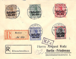 R-Cover Mischfrankatur  Sammlerbeleg Kowno (Kaunas) - Berlin 20.2.16 Postgebiet Ob.Ost - Occupation 1914-18