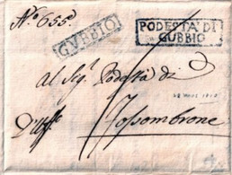 1810 - NAPOLEON / ROYAUME ITALIE / TUTELLE FRANCAISE ! LETTRE IMPRIMEE !! Du PODESTA De GUBBIO / DEPARTEMENT DU METAURE - 1792-1815: Départements Conquis