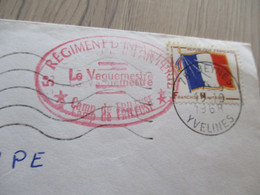 Lettre France Beynes Yvelines Pour Paris Cachet Rouge 5 ème Régiment D'Infanterie Camp De Frileuse Double Frappe - Sellos Militares Desde 1900 (fuera De La Guerra)