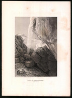 Stahlstich Partie Am Rhonegletscher, Kanton Wallis, Stahlstich Von Rüdisühli Um 1865, 31.5 X 23cm - Estampes & Gravures