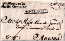 1808 - NAPOLEON / ROYAUME ITALIE / TUTELLE FRANCAISE ! LETTRE De JUSTICE De MONTALBODDO / DEPARTEMENT DU METAURE - 1792-1815: Dipartimenti Conquistati