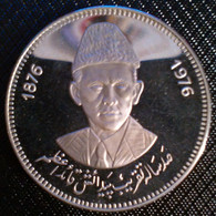 PAKISTAN 100 RUPEES 1976 SILVER PROOF "100th Anniversary - Birth Of Mohammad Ali Jinnah" Free Shipping Via Registered" - Pakistan