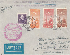 Zeppelin - 1936 - Danemark - Carte Du 03/10/1936 - Vers Les USA - Zeppeline