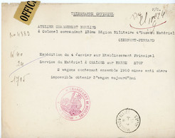 ALLIER TELEGRAMME OFFICIEL GUERRE 1945 MOULINS VOIR LE SCAN - 1921-1960: Modern Tijdperk