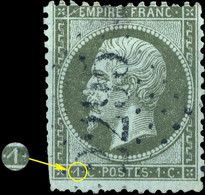 France - Yv.19 1c Empire Dentelé (avec Variété) - Obl. GC 2295 (indice 6 - MAZÈRES, Ariège) - Défectueux - 1862 Napoleone III
