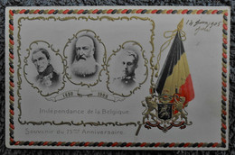 CPA Gaufrée-patriotique 1905 / Indépendance De La Belgique/ Léopold Ier, Léopold II, Albert Ier En Médaillon - Gruss Aus.../ Gruesse Aus...