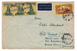 Lettre 1955 Pologne Poland Polska Rudy Raciborz Lotnicza Deutschland - Storia Postale
