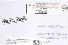 Cover, Brief , Gesendet  Van Nederland  Naar Kroatien --  Missent To Korea  -- Na  4 Maanden  Retour  Naar Nederland - Covers & Documents