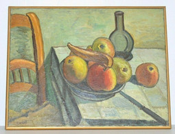 TABLEAU HUILE SUR TOILE Signée COMBOT MARCEL RARE Nature Morte à La Carafe Collection Déco - Olii