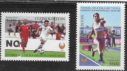 UZBEKISTAN,   2019, MNH, SOCCER , FOOTBALL, AFC CUP, ATHLETICS, 2v - Copa Asiática (AFC)