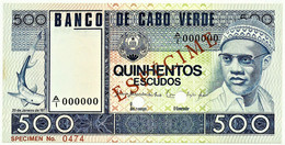 CAPE VERDE - 500 ESCUDOS - 20.01.1977 - Pick 55.s1 - Unc. - ESPÉCIME In RED - Cabo Verde