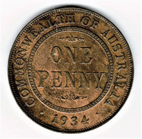 Australia 1934 Penny Almost Extra Fine, With Residual Lustre - Penny